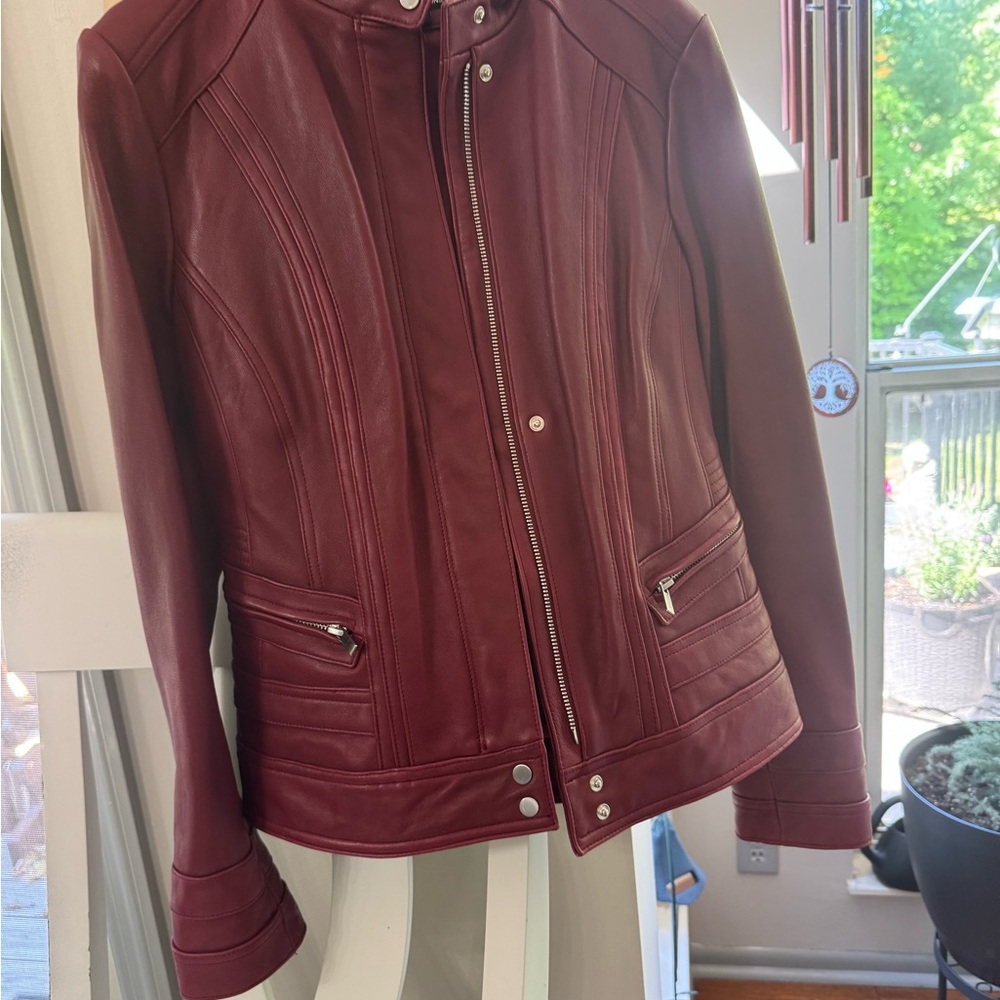 Wilsons Leather Red Quilted Leather Jacket